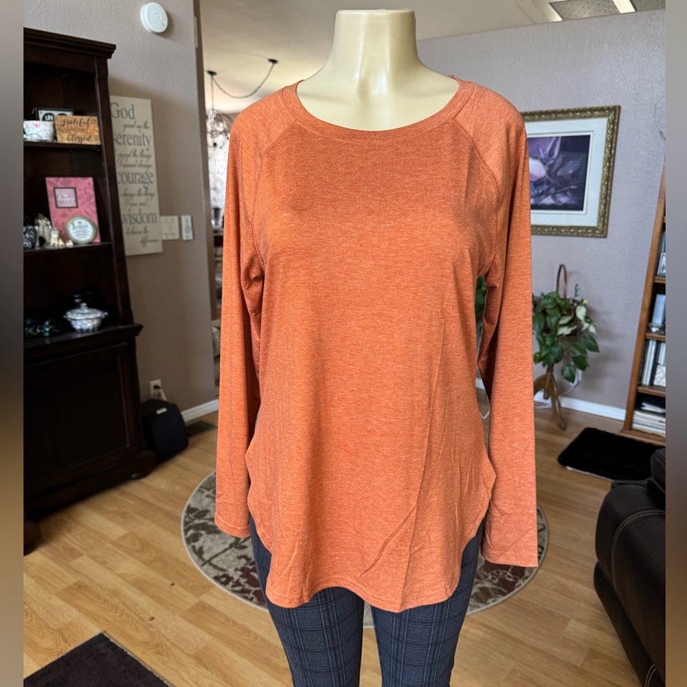 NewChoice orangish/brown long sleeve top-size M